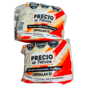 TAPAS CRIOLLA XL X 4 DOCENAS